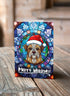 Border Terrier in a Santa Hat Christmas Card